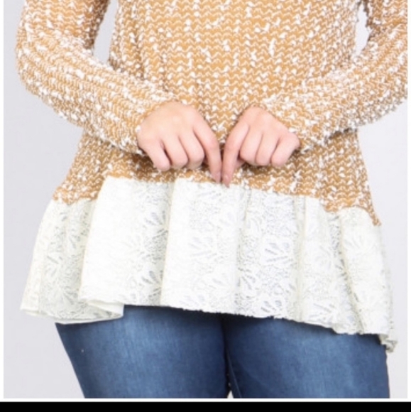 Gave away for Christmas Ryu A'reve Plus Floral Lace Sweater Cut Out Sleeves - Picture 4 of 4